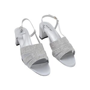 David Tate Womens Sparkle Slingback Sandals Silver Satin Size 11